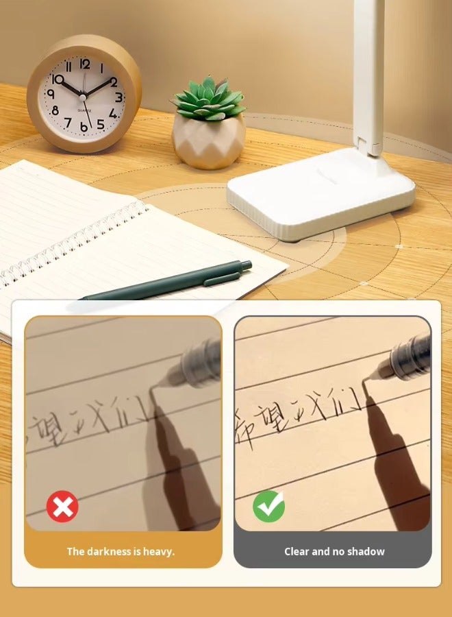 كيو لايت مصباح مكتب LED لحماية العين، مصباح طاولة قابل لإعادة الشحن بثلاثة ألوان، مصباح طاولة يعمل باللمس قابل للتعتيم، مصابيح بجانب السرير، مصباح مرن قابل لإعادة الشحن بمنفذ USB، ضوء ليلي للمكتب للقراءة والعمل والدراسة - Image 3